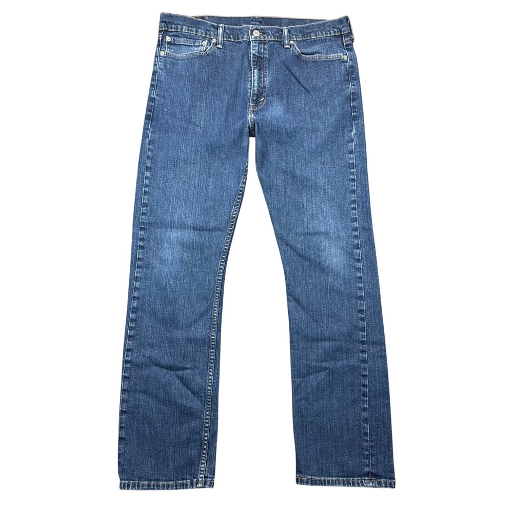 Levis 513 Slim Straight Mens Jeans 36x32 (35x31) Blue Medium Wash Denim Stretch